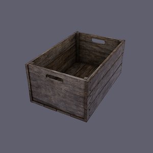 Small wood box Low-poly