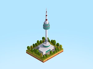 seoul tower landmark 3D model