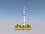 Low Poly N Seoul Tower Landmark