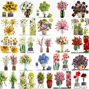 3D Collection of bouquets 39 pieces