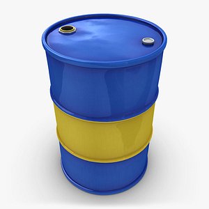 realistic oil barrel blue 3d model