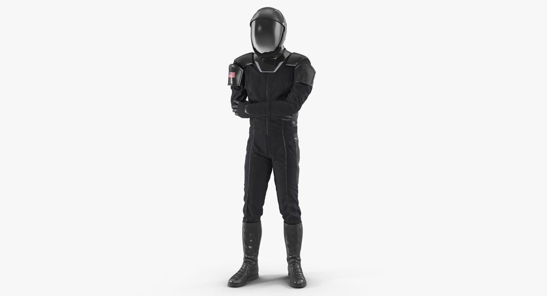 Sci Fi Astronaut Suit Black Rigged for Maya 3D model preview