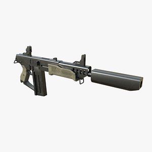 3D Blaster Gun II Low Poly-Game Ready Gun 002 model