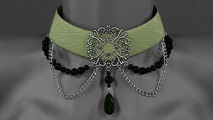 3D model Collar accessory w brooch