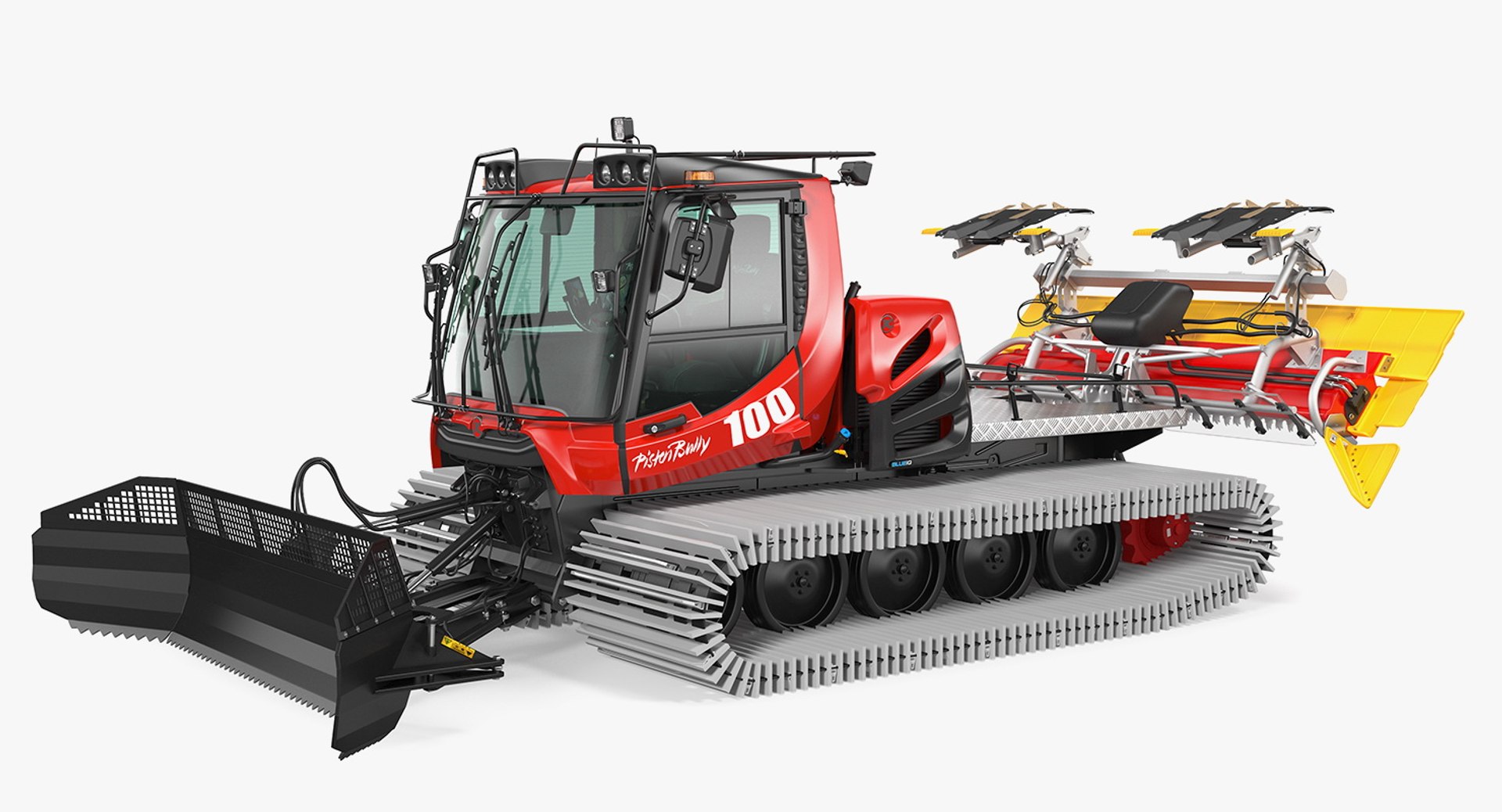Snowcat PISTENBULLY 100 Clean Rigged 3D Model 3D model preview