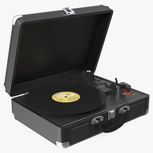 Retro Turntable Player with Vinyl Record