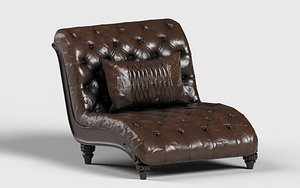 Tufted Leather Chaise Lounge