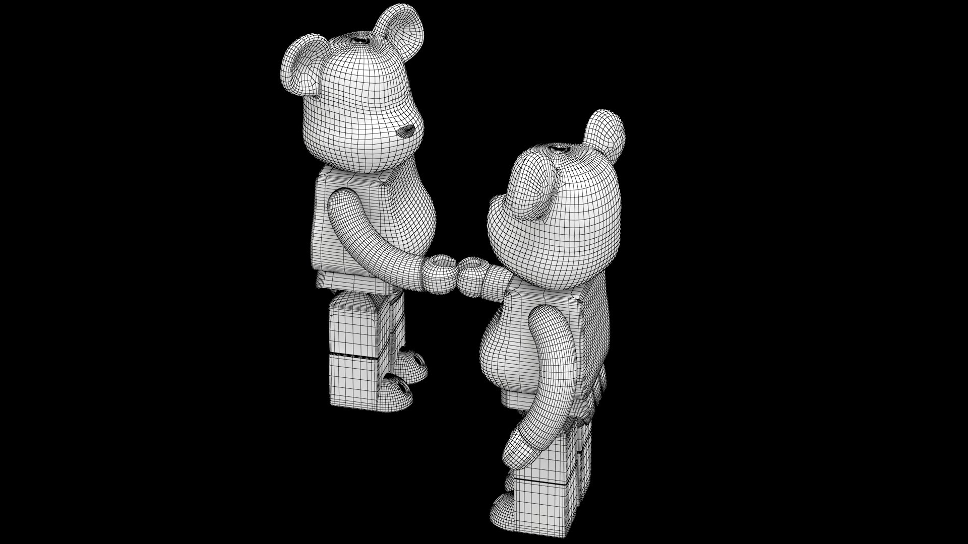 3D BEARBRICK Shake Hand - TurboSquid 2257788