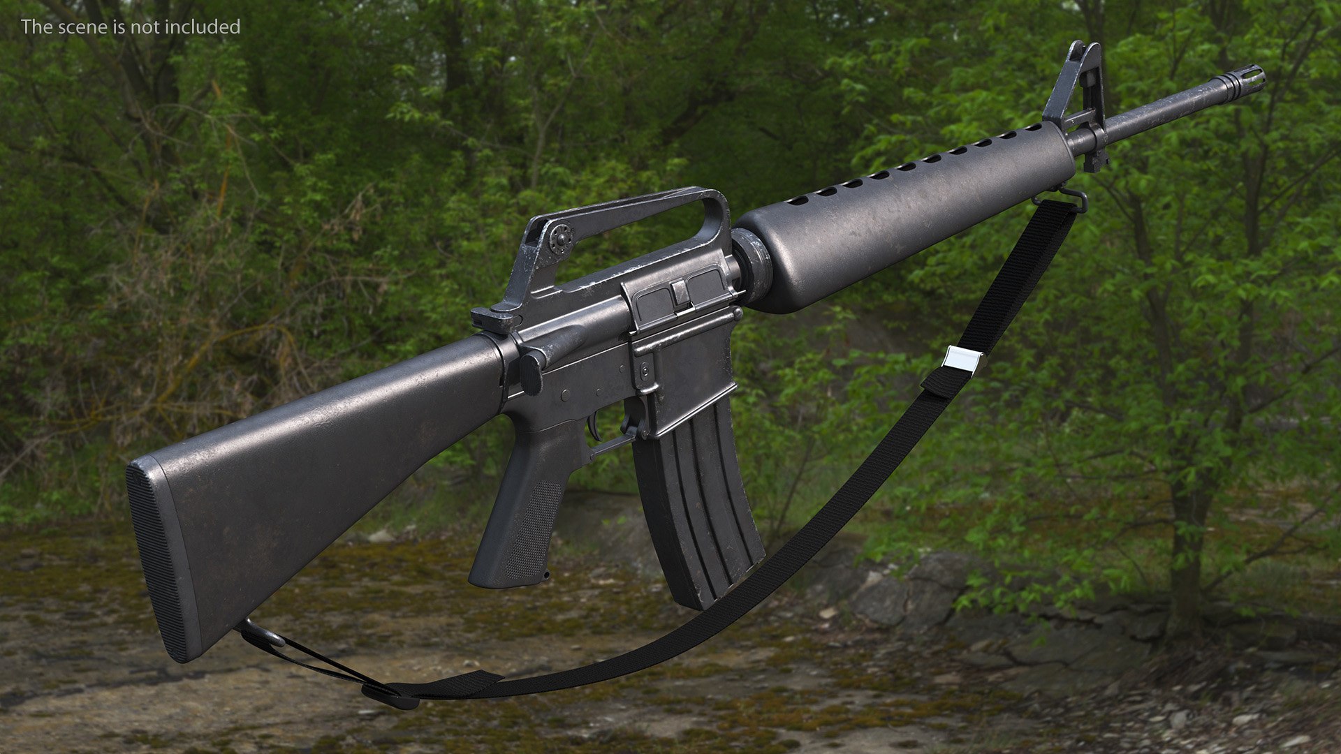 3D Assault Rifle M16 With Sling - TurboSquid 2216679