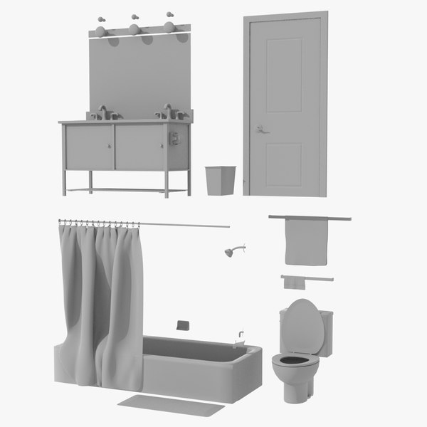 3D Model Bathroom Set - TurboSquid 1976785