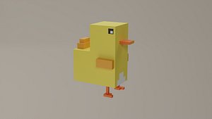 3D Voxel Low Polly Animal Chick
