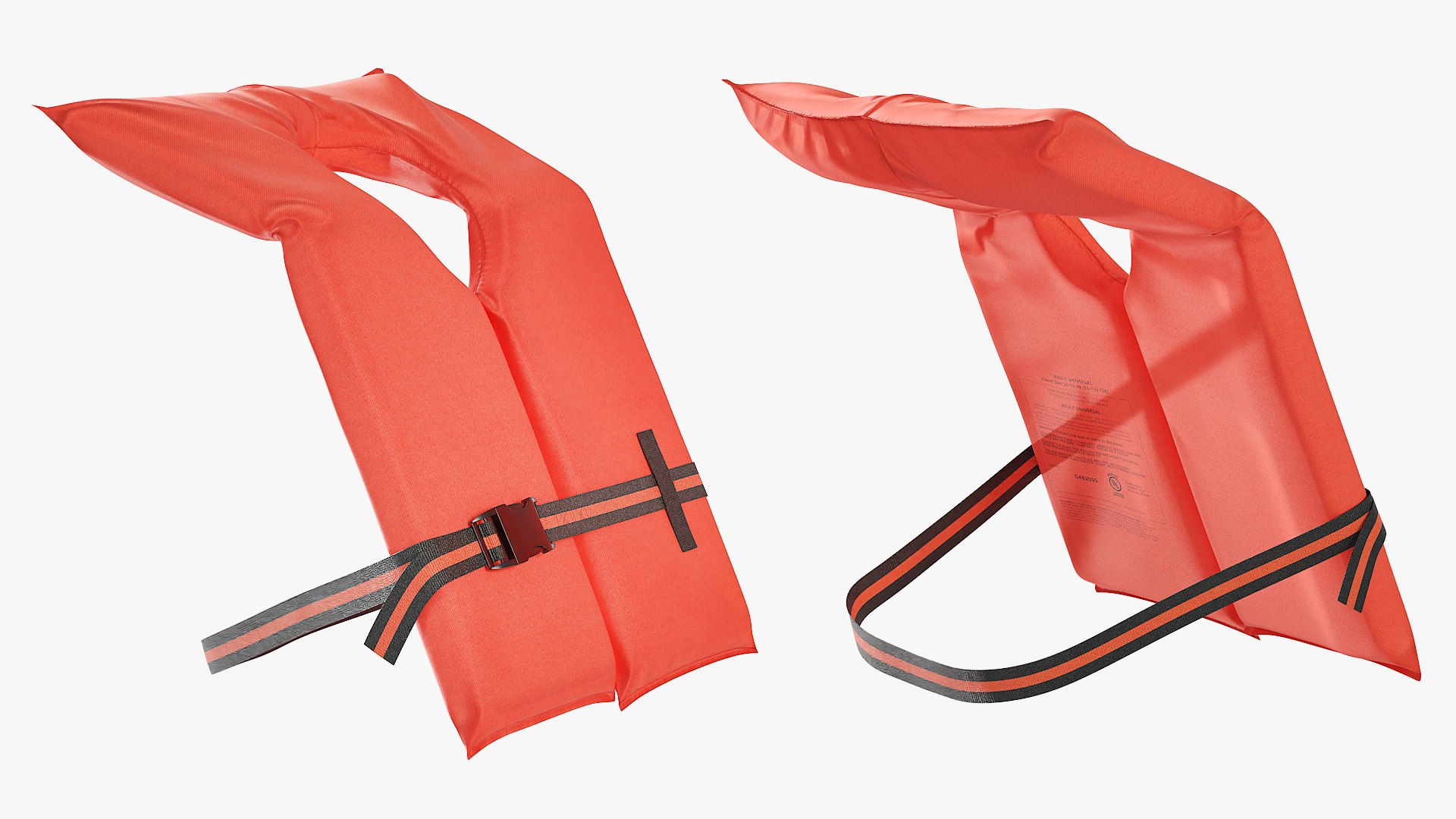 3D Model Marine Safety Vest Type II Worn Position Orange - TurboSquid ...