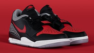 3D Air Jordan legacy 312 low Bred Cement model