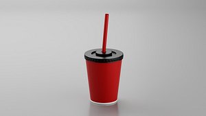 Cup with Straw 3D