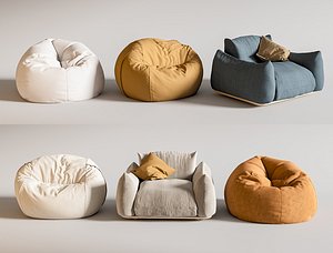 3D Bean Bag Chair Lazy Floor Sofa Tofu Block  Channel Tuft Pouf Chair
