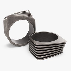 Antique Style Ring Asymmetric Shape Silver