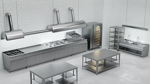 3D model Industrial Kitchen 02
