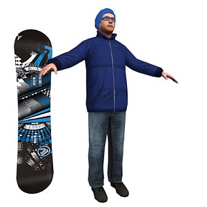 snowboarder player games 3d model
