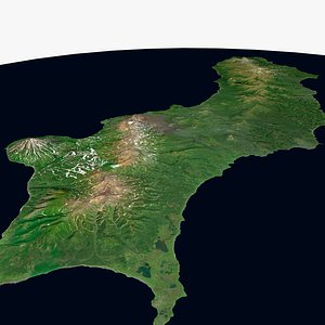 3D Paramushir Island Kuril Archipelago North Kurils Russia model