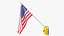 3D American Flags Collection V1 model