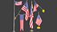 3D American Flags Collection V1 model