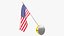 3D American Flags Collection V1 model