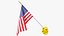 3D American Flags Collection V1 model
