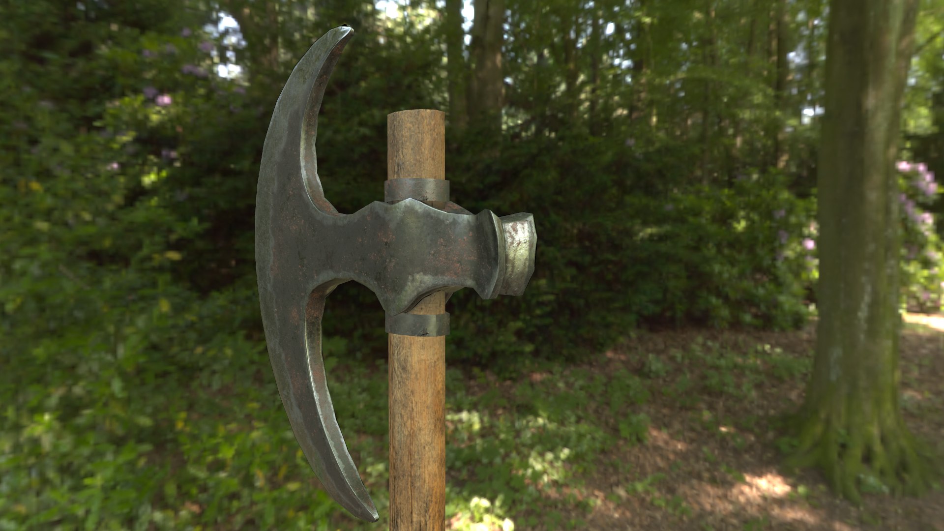 Two-handed battle axe pbr 3D - TurboSquid 1558122