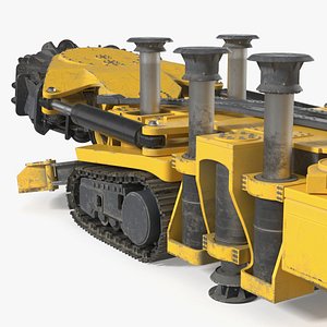 3D Mobile Tunnel Boring Machine Yellow Rigged for Cinema 4D model