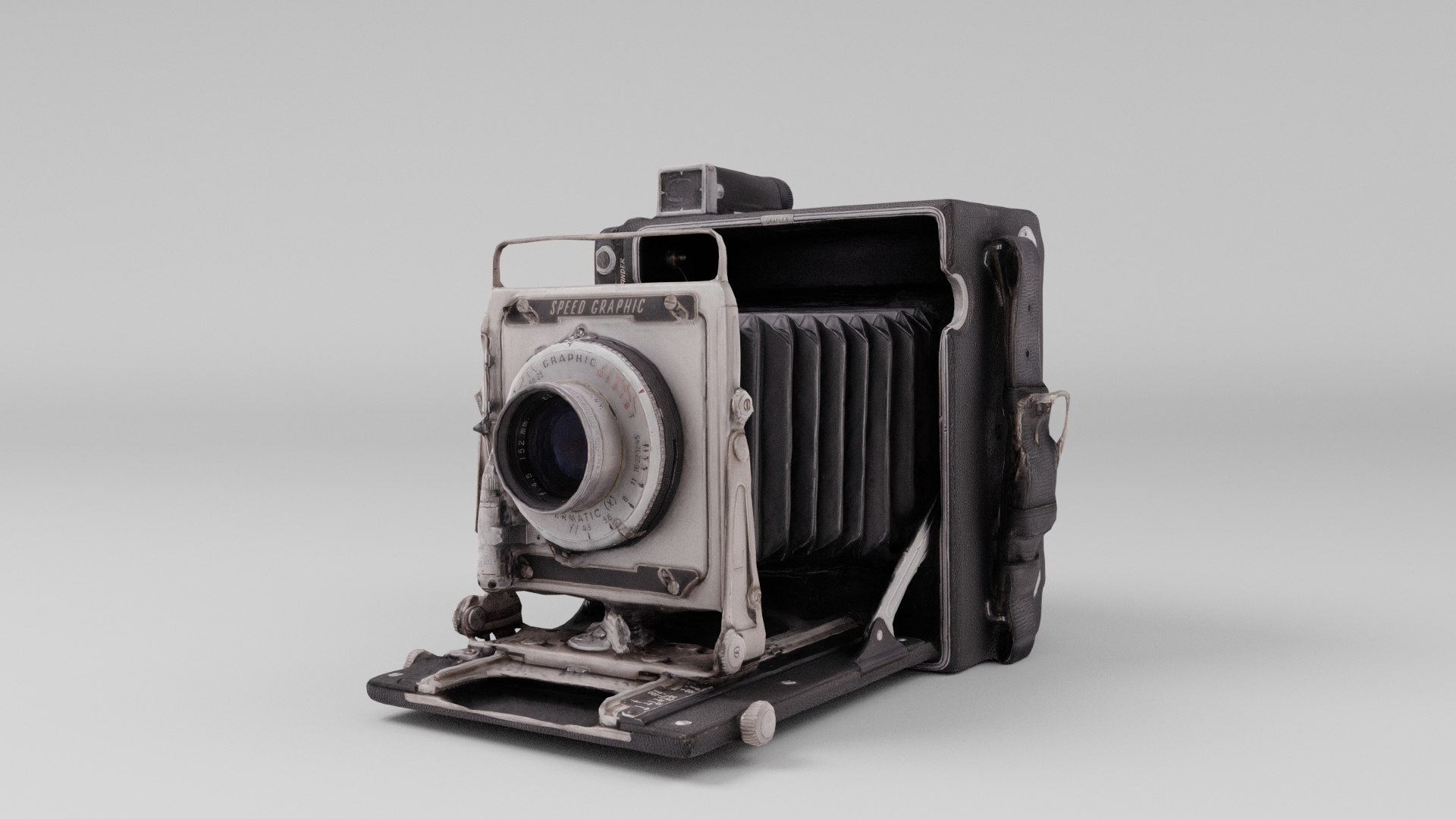 Graflex Pacemaker Speed Graphic press camera 4x5 format film 3D model https://p.turbosquid.com/ts-thumb/KA/OI2J9o/3V/blenderdarkbread0005/jpg/1655206054/1920x1080/fit_q87/d75aae6dec26f53f76cbd08ee0c88aaf56fe1384/blenderdarkbread0005.jpg