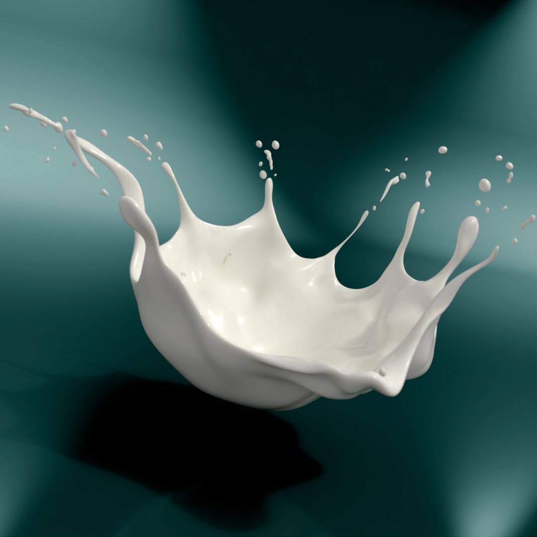 Milk Liquid Splash White 3D model preview