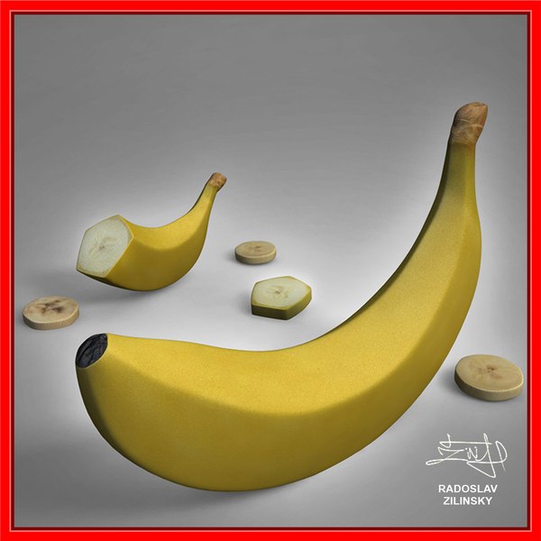 3d realistic banana model