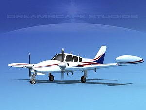 3D cockpit cessna 320 model
