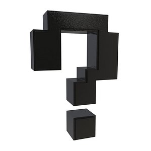 Question Mark Pixelated Black