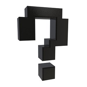 Question Mark Pixelated Black