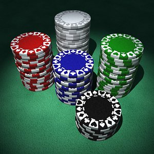 clay poker chips 3d model