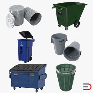 Garbage Cans 3D Models Collection 2