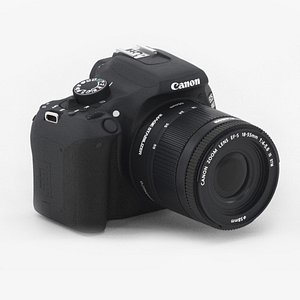 Canon EOS 800D DSLR with EF-S 3D model