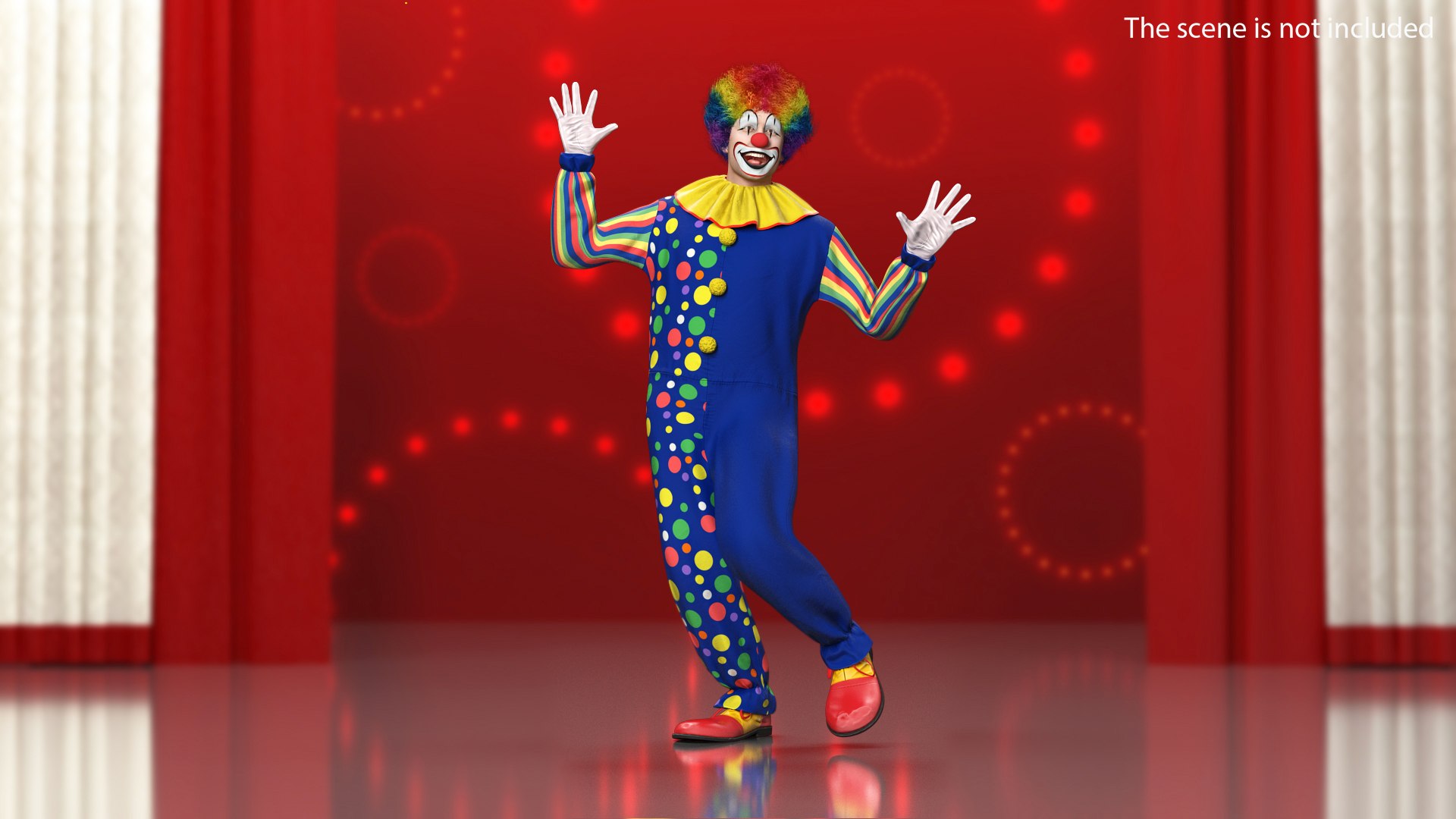 Funny Clown Costume Rigged Fur 3D model preview