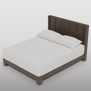Contemporary Platform Bed 3D model