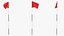 3D Golf Flag Nylon Red model