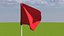 3D Golf Flag Nylon Red model