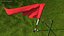 3D Golf Flag Nylon Red model