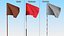 3D Golf Flag Nylon Red model