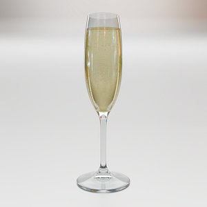 3D Wine Glass Sparkling model