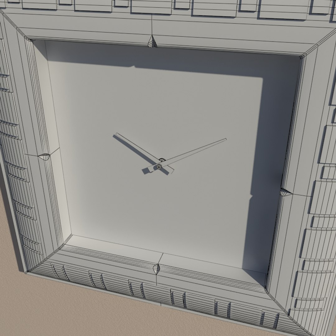 3D Square Wall Clock Decoration Model - TurboSquid 1604964