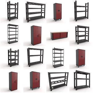 3D 16 in 1 Garage Havy Duty Storage Cabinets model