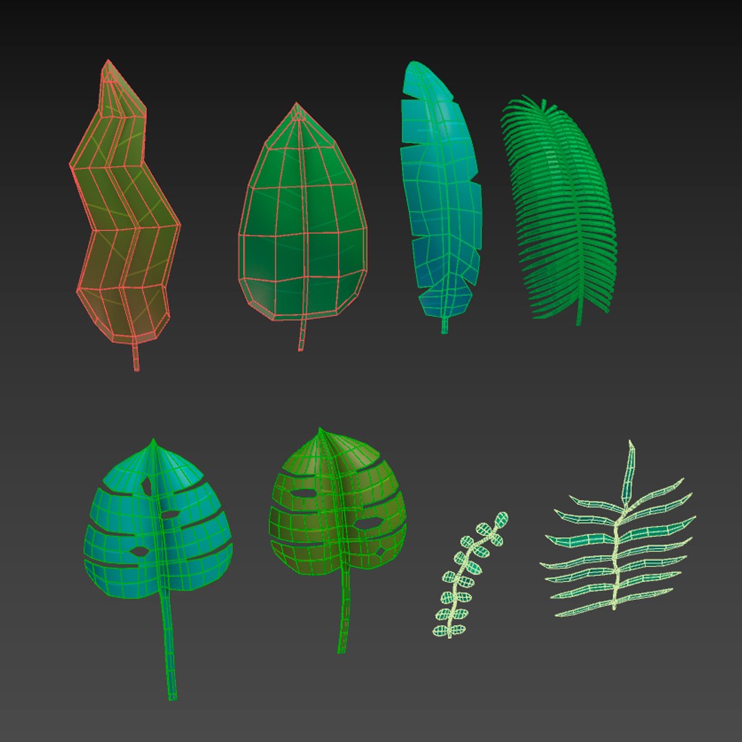 Stylized Tropical Leaves Plants 3D - TurboSquid 1467641