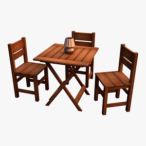 Table and Chairs 3D