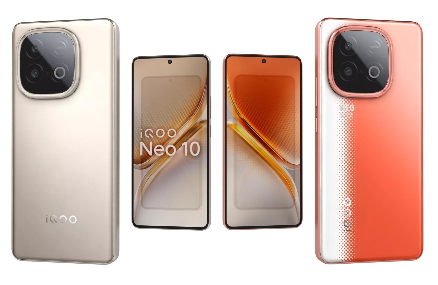 Vivo Iqoo Neo 10 Blaze Orange And Titanium Chrome Low Poly 3D